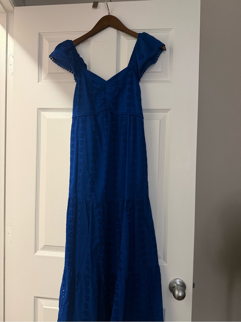 Japna Royal Blue Eyelet Maxi Dress